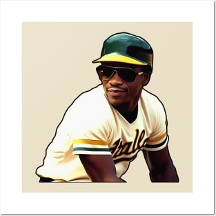 Portrait of baseball star Rickey Henderson Posters and Art